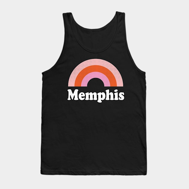 Memphis, Tennessee - TN Retro Rainbow and Text Tank Top by thepatriotshop